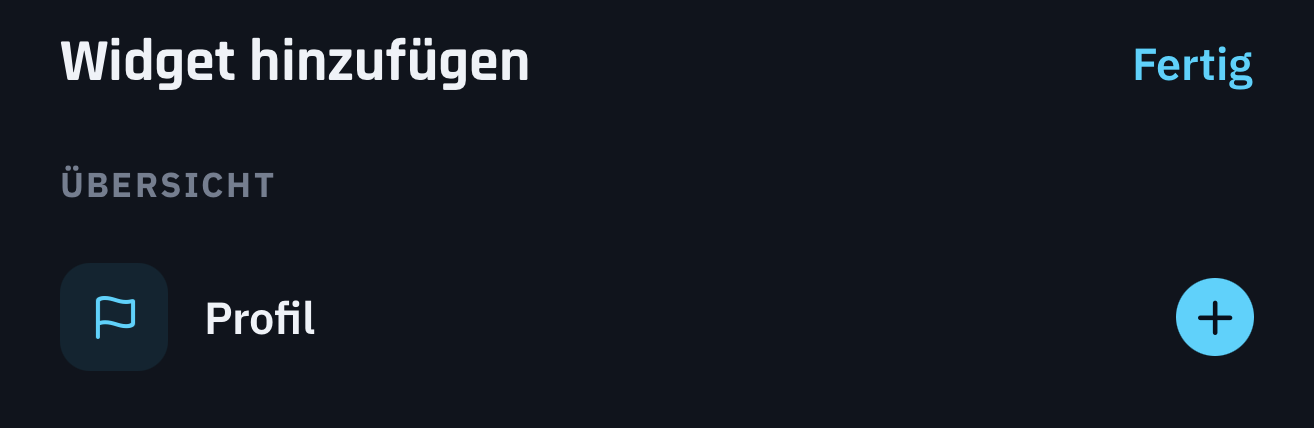 Wähle Widgets und ordne sie nach deinen Wünschen an.