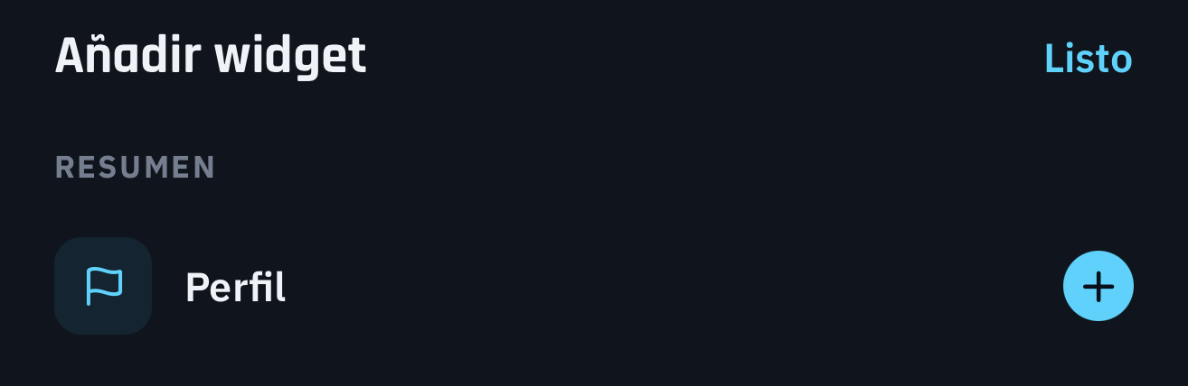 Elige tus widgets y organiza su disposición.