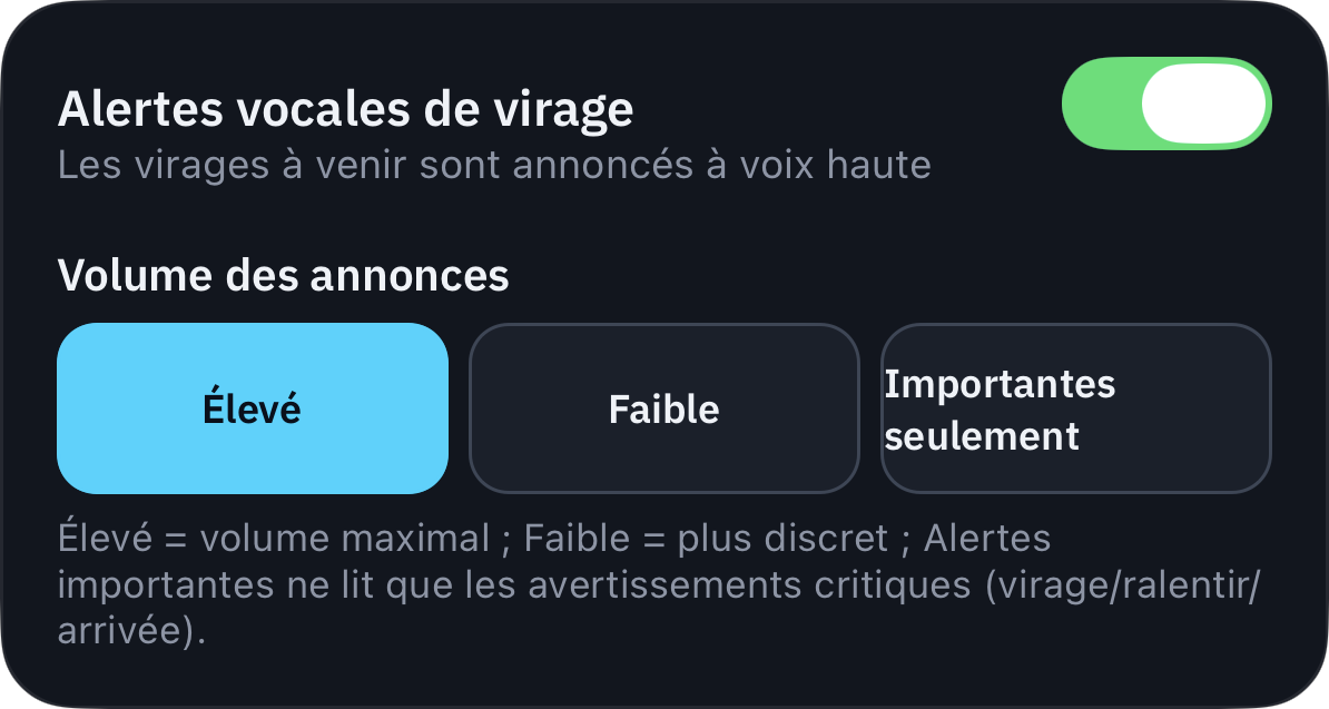 Règle les annonces et le volume à ta façon.