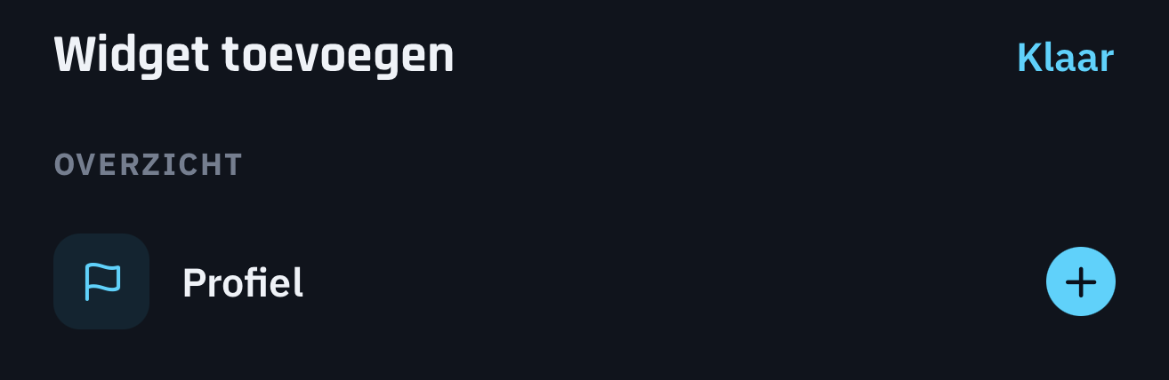 Kies je widgets en bepaal de indeling.